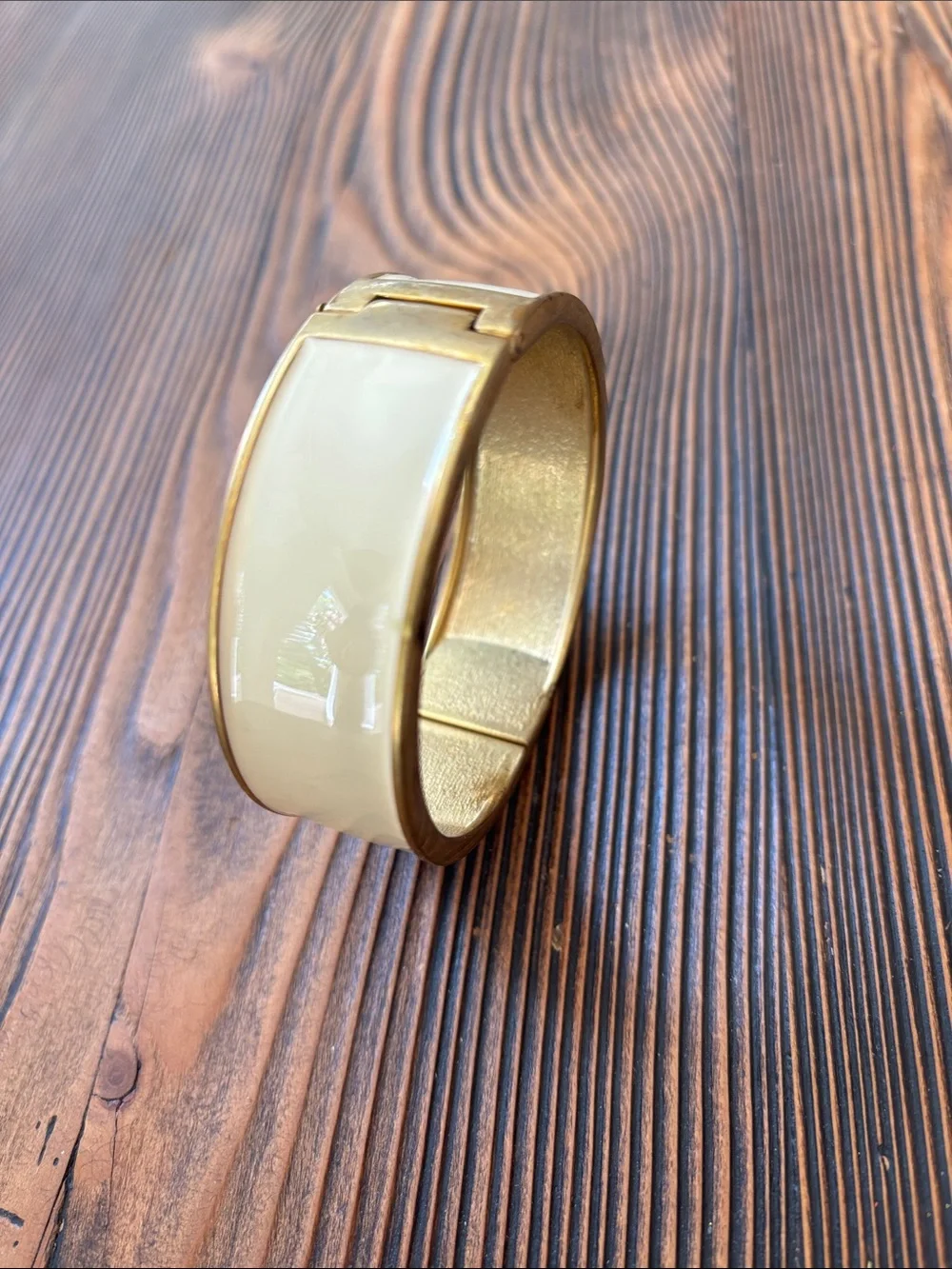 Gold-Tone Cream Smart Bracelet